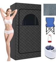 Full Size 2.6L 1000W Portable Personal Steam Sauna Heated Home Spa Detox Therapy - £80.71 GBP