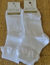 2 Pairs Socks Short Lace Baby Girl Cotton Krima Art. B994 &amp; P2012 - $8.26