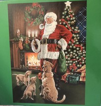 Brother Sister Santa Claus Golden Retriever  Puzzle 18&quot; x 24&quot; Diameter 5... - $14.80