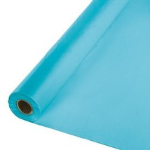 Bermuda Blue Plastic Banquet 100&#39; x 40&quot; Tablecloth Roll Tableware Decora... - $61.99