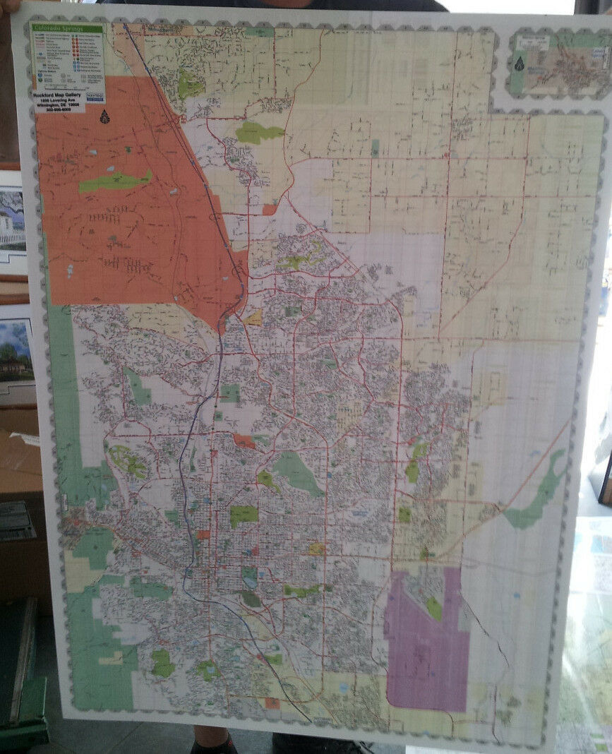 Colorado Springs CO Laminated Wall Map (R) Maps & Atlases