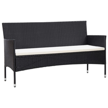 Outdoor Garden Patio Balcony 3-Seater Poly Rattan Sofa Chair With Cushions Seats - £152.44 GBP+