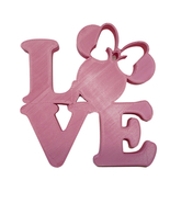 LOVE Word Quote With Minnie Mouse Face Head Pink Home Decor Made in USA ... - £6.38 GBP