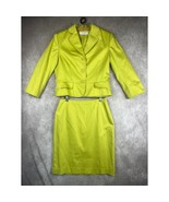 Vtg Tahari Arthur S. Levine Skirt Suit Wms 8 Lime Green 2 Piece Set Blaz... - $93.62 CAD
