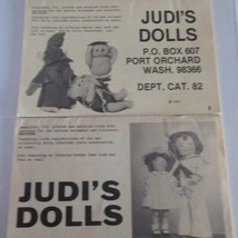 2 Judi&#39;s Dolls catalog of cloth doll patterns - $3.00