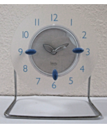Vintage Michael Graves Blue Frosted Clear White Acrylic Modern Table Clock - $931.01 MXN