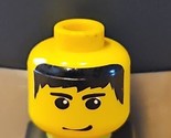LEGO Pirates Minifigure Head Yellow Male Black Hair - $1.89