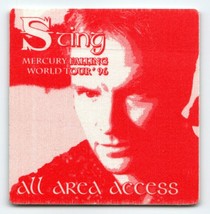 Sting Backstage Music Pass Original 1996 Tour Vintage Pop Rock Police Cloth Red - £8.54 GBP