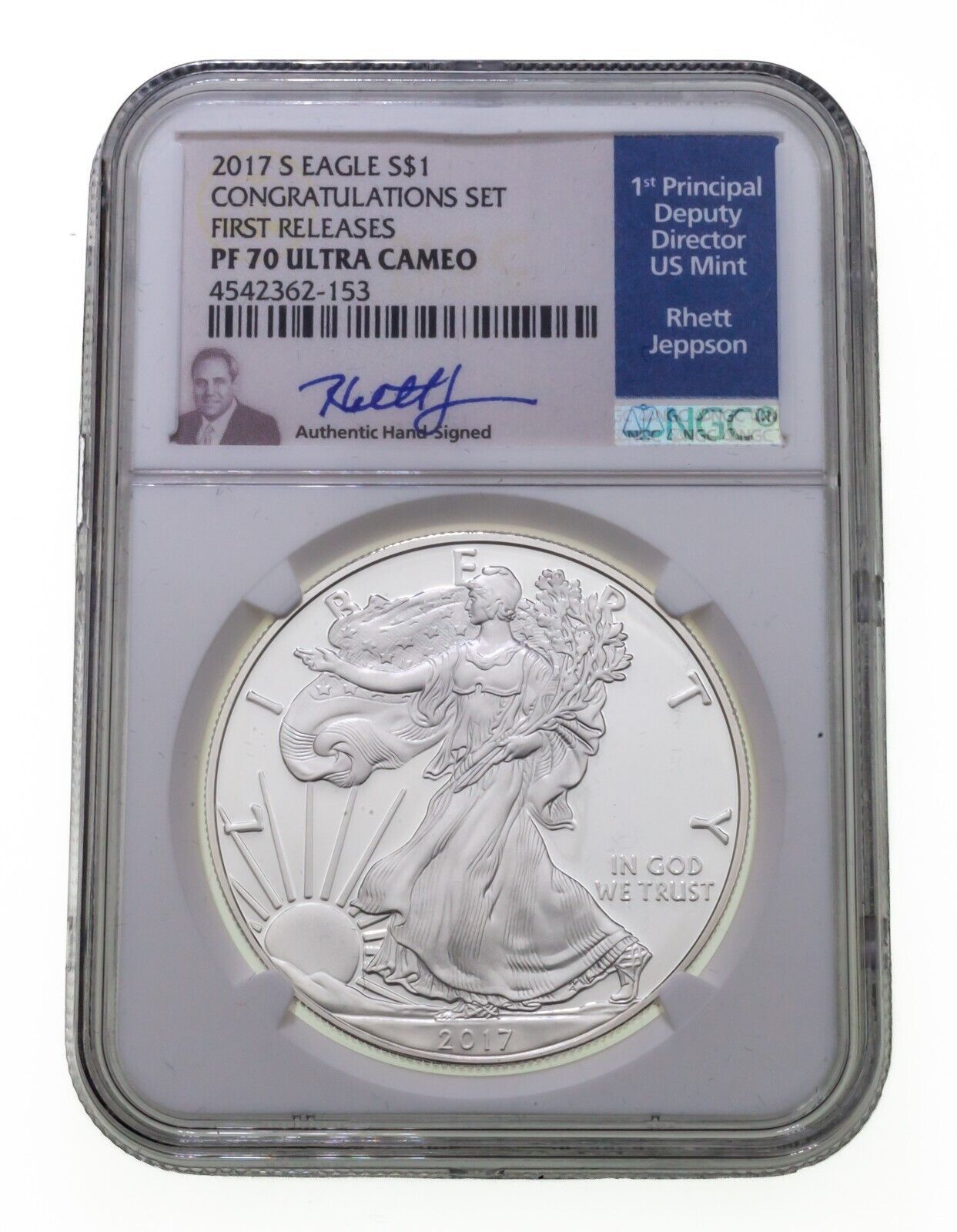 Primary image for 2017-S S$1 Silver American Eagle Graded by NGC as PF70 Ultra Cameo Jeppson