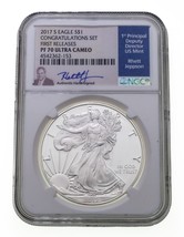 2017-S S$1 Silver American Eagle Graded by NGC as PF70 Ultra Cameo Jeppson - £177.82 GBP