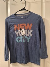 Old Navy Boy&#39;s Graphic Long Sleeved T-Shirt New York Size L 10-12 Blue - £21.16 GBP