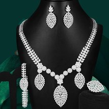 new Fashion Luxury 4PCS Waterdrop African Jewelry Set For Women Wedding Party Zi - £72.15 GBP