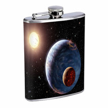 Solar Planet Space Em1 Flask 8oz Stainless Steel Hip Drinking Whiskey - £11.83 GBP