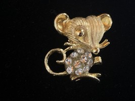 Vintage - Rhinestone - Mouse - Unsigned - £27.24 GBP