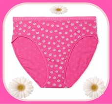 L  Hot Pink Daisy Stretch Cotton Victorias Secret High-Leg Waist Brief Pantie - £8.62 GBP