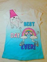 365 Kids Girls Short Sleeve Tee Shirt Size 5 Best Day Ever Ice Cream Rainbows - £9.32 GBP