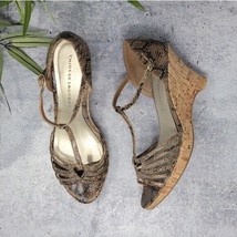 Chinese Laundry | Siesta Snakeskin Print Wedge Peep Toe Sandals Size 9M - £18.60 GBP