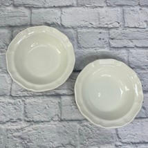 Set of 2 Vintage Mikasa French Countryside Rimmed Bowls White 7 3/8&quot; F9000 - £23.63 GBP