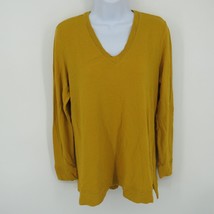Adrianna Papell Womens Golden Rod Shirt V-Neck Top Large NWT $49 - £11.68 GBP