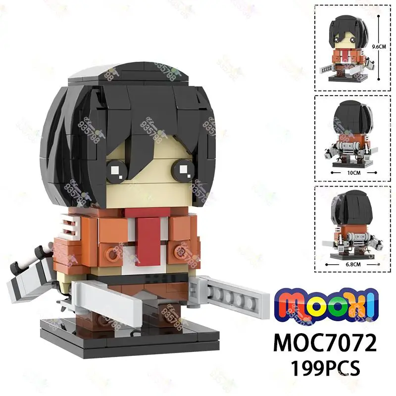 199PCS Anime Mikasa Ackerman Model Building Blocks Attack On Titan Action Figure - £24.65 GBP