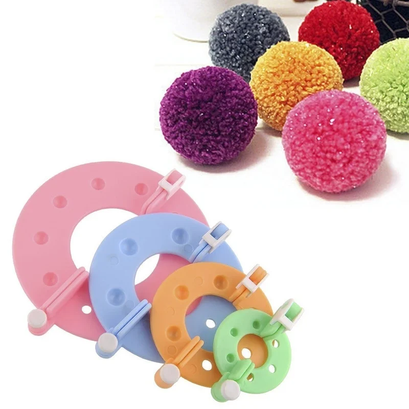 8PCS 4 Sizes Fluff Ball Weaver PomPom Maker Knitting Loom Kit Kids DIY C... - €5,13 EUR