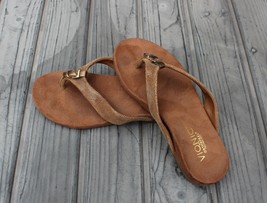 Vionic Sandals Womens Size 6 EU 37 Brown Faux Snakeskn Flip Flop Thong Toe Post - £23.96 GBP