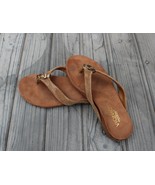 Vionic Sandals Womens Size 6 EU 37 Brown Faux Snakeskn Flip Flop Thong T... - £23.69 GBP