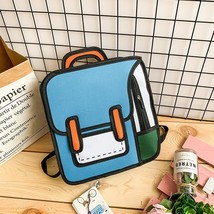 New Fashion 3D Drawing Backpack Korean Cute Kawaii Cartoon Schoolbag Secondary C - £26.09 GBP