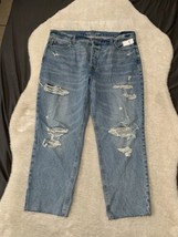 New Old Navy Extra High Rise Sky Hi Straight Ripped Jeans Size 18 Pants  - £14.76 GBP