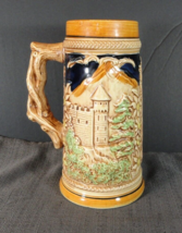 1987 Japanese Hand Made Beer Mug Cup Castle Hunter Detailed Made In Japan - £22.07 GBP