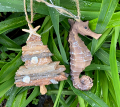 Midwest Resin Seahorse and Sea Tree Christmas Ornaments Lot of 2 - £9.97 GBP