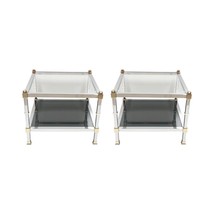 Jansen Chrome End Tables with Brass Accents-A Pair - £1,035.16 GBP