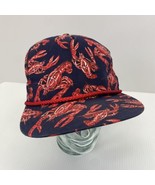 Vtg Crawfish Lobster Rope Hat Snapback Louisiana Cajun Maine Boil Red Blue - £15.73 GBP