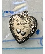 Vintage Heart I Love You Valentine Locket women 1/20 14K GF pendant - £42.48 GBP