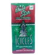 NOS VTG Christmas Tree Tinsil 1000 Strands 18&quot;  Brite Star Silver Shiny ... - $11.83