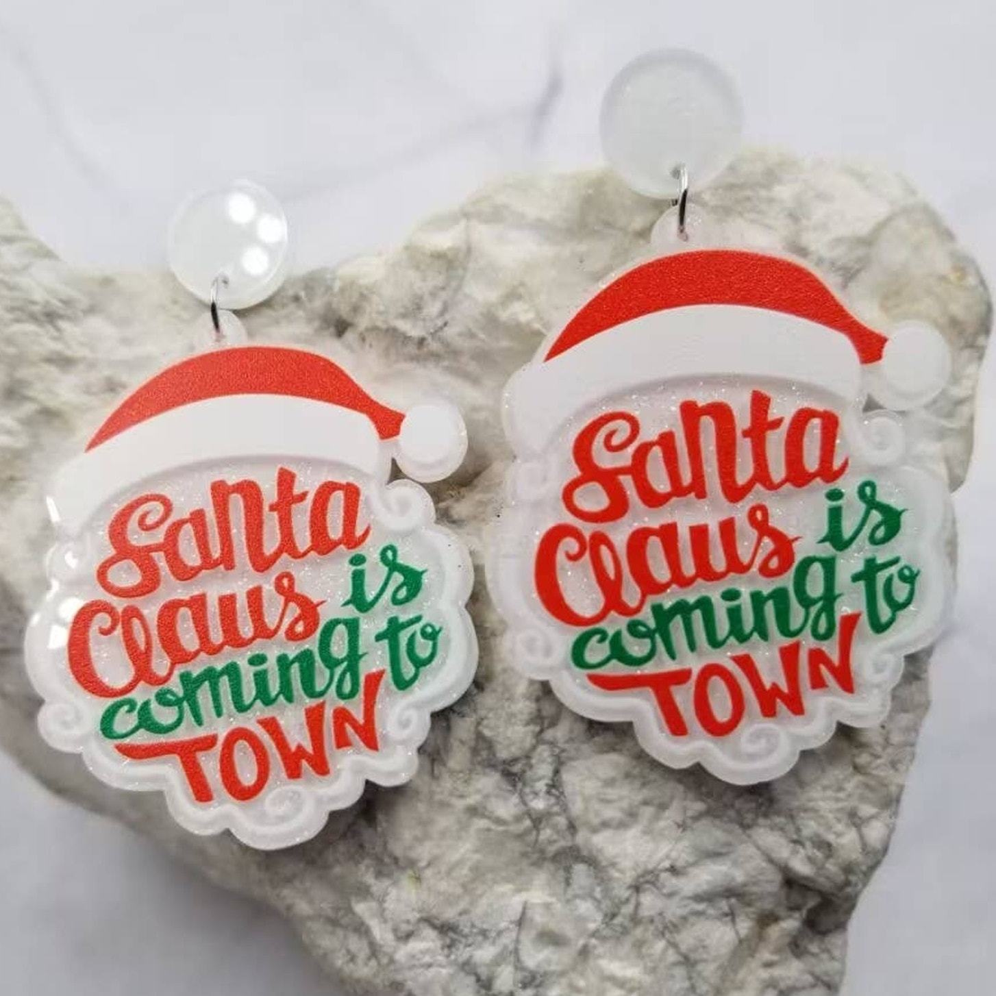 Santa Claus is Coming to Town Dangle Earrings