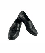 Oakton Wingtip Loafers Men 9.5 Classics Shoes Black Leather Kiltie Tasse... - $51.36 CAD