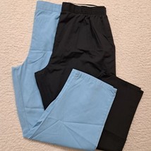 Womens Uniform City Scrub Pants Size 2xl Lot Of 2 Blue &amp; Black - £12.37 GBP
