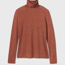 Cozy Rust Turtleneck T-Shirt Top S - £7.00 GBP