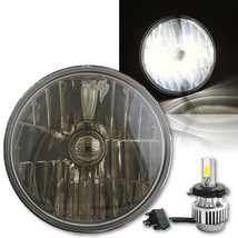 7&quot; H4 Crystal Smoked Lens 18/24w 2500Lm LED Bulb Headlight Harley Motorc... - £43.68 GBP