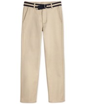 Nautica Big Kid Boys Flat Front Belted Twill School Uniform Pants,Ewo Khakhi,8 - £23.99 GBP