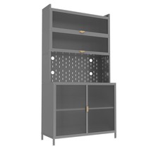 73&quot; Black Kitchen Pantry Cabinet w/ Flip Doors &amp; Pegboard - $217.99