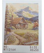Painting by Numbers for Adults Big Moon/Mountain House 16&quot; x 20&quot; Lot of 2 - $23.81 CAD