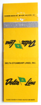 Delta Steamship Lines - New Orleans, LA 20 Strike Matchbook Cover American Flag - £1.37 GBP