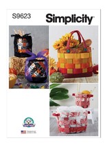 Simplicity Sewing Pattern S9623 R11656 Fabric Baskets Storage Treats Gifts - $19.30