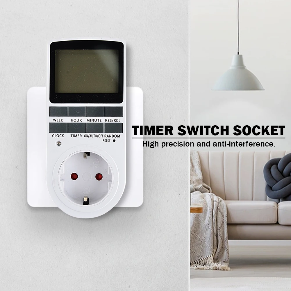 Digital Timer Switch Socket DE  LCD Display Progmable Timing Socket Rech... - £45.62 GBP