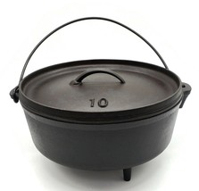 Cast Iron #10 Dutch Oven 3 Leg Spider and Flanged Coal Lid Unmarked - $116.97