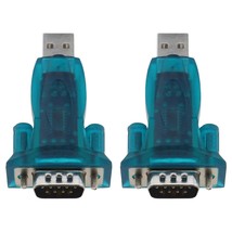 2Pcs Usb 2.0 To Rs232 Serial Port Db9 9 Pin Male Converter Adapter Compa... - £12.57 GBP