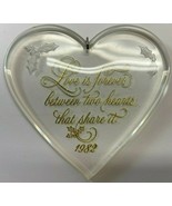 Vintage Acrylic Heart Ornament Love Is Forever Between Two Hearts That S... - $13.85