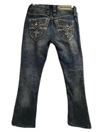 Rock Revival Luz Blue Denim Bootcut Jeans 25x29 Flap Pockets Stretch Lea... - £27.08 GBP